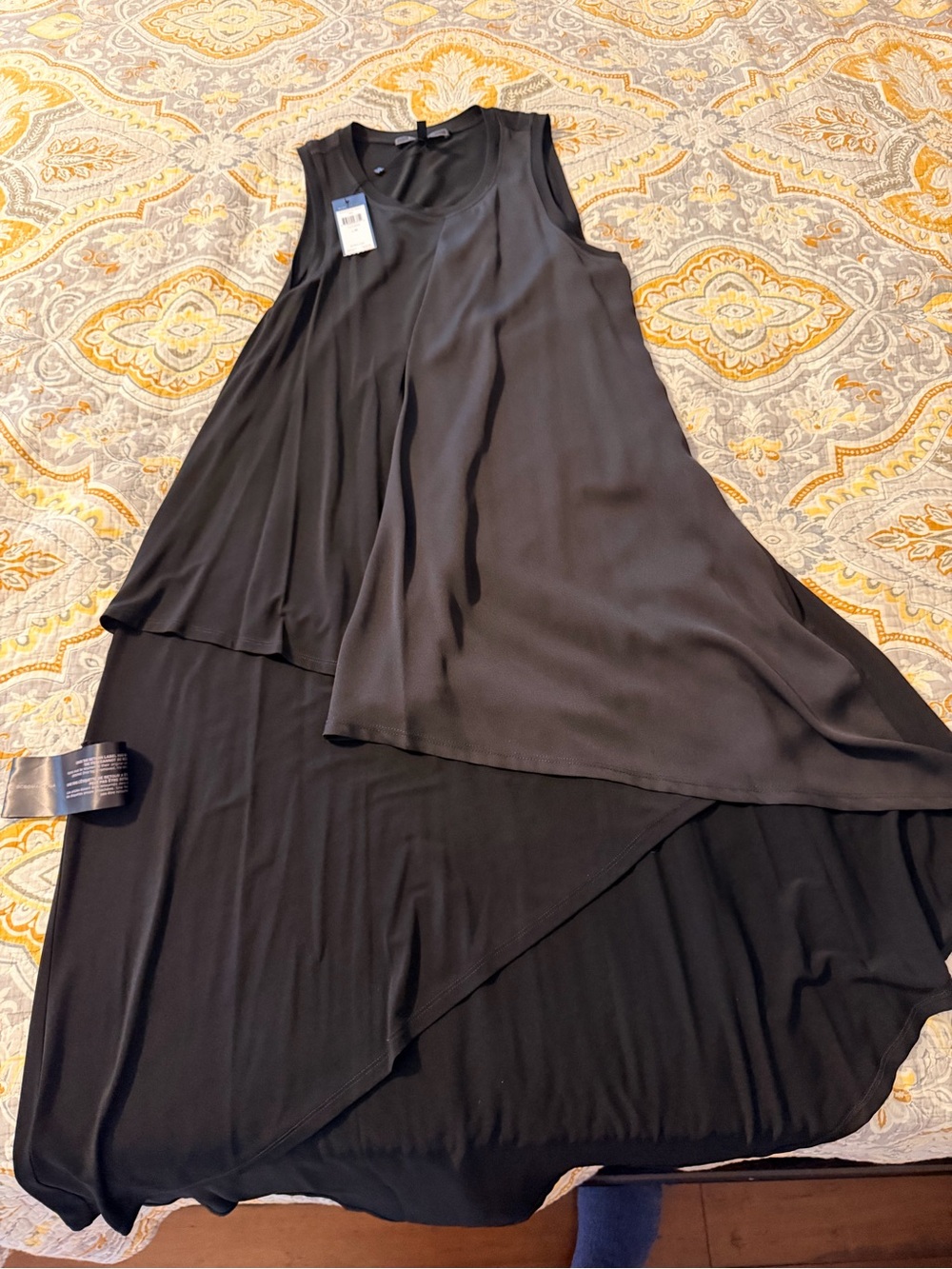 BCBGMaxAzria Black Sleeveless High-Low Layered Dress